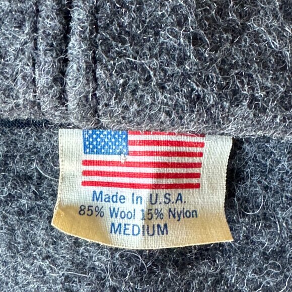 Gray Wool Blend Winter Cap Hat With Ear Flaps Medium USA Vintage Warm Winter - Picture 16 of 16